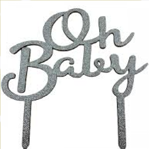 C/TOPPER OH BABY GLITTER SILVER C/TOPPER OH BABY GLITTER SILVER